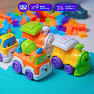 Plastic Happy Face Cars Toy Truck Hand Pushing Inertia Vehicle Toys Laruan