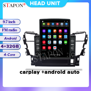 STAPON 9.7inch for toyota alphard 2015-2020 Tesla style vertical screen android15 32GB carplay android auto car headunit stereo with wifi GPS navigation bluetooth fm mirror link steering controls 970
