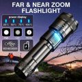 Super Bright Zoom LED Flashlight Rechargeable Waterproof Original Three Lighting Modes Portable Outdoor Camping Searchlight. 
