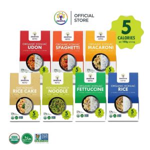 Zestiva Keto Organic Konjac Pasta Variety Pack - Low Carb Gluten-Free Vegan-Friendly Multipack Bundle Halal