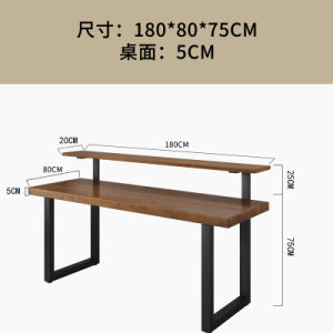 Solid Wood Home Office Computer Desk Writing Desk with Monitor Riser Book Rack Double Tier Computer Table Executive Writ