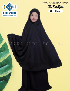 Mukena Anak cantik Siti Khadijah muat 6-12 tahun Polos free tas Bordir Exclucive