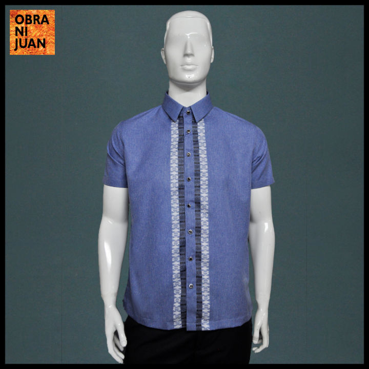 Obra ni Juan Smart boy Fit (Slim Fit) Polo Barong with Border - Blue ...