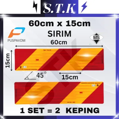 SIRIM YELLOW/RED Reflective Sticker Lorry JPJ Puspakom / KPL / Kenderaan Panjang & Lebar