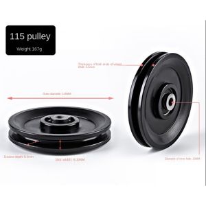 PLNBFG Cable Machine Part Pulley Wheel Black Fitness Equipment Parts Nylon Pulley Durable Light Weight Nylon Bearing