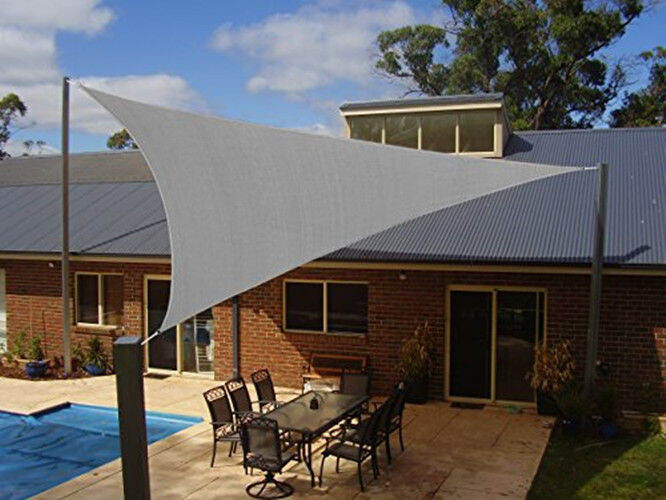 5x5x5m Triangle Waterproof Sun Shade Sail Awning Canopy 90% UV Blocking ...