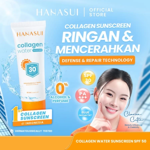 Hanasui Collagen Sunscreen SPF30 – Mencerahkan Tak Berminyak & No Whitecast Kulit Glowing