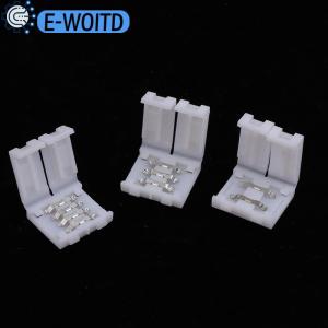 E-WOITD 10Pcs LED Strip Connector 8MM 10MM 2Pin 3Pin 4Pin 3528 5050 RGB Single Color Solderless PCB Board Wire Free Welding Connectors