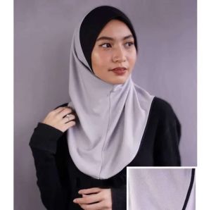 Tudung Sports Mossecrepe Piping Awning Scuba | Tudung Sukan Viral Murah | Sport Hijab | Tak Payah Gosok