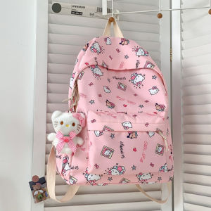 RA Beg galas Sanrio HelloKitty Reka Bentuk Pelajar Kapasiti Besar Ringan Percetakan Fesyen Serbaguna Beg Kartun Ransel Bac AR