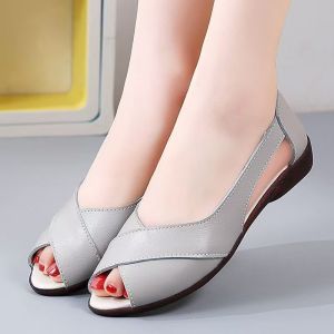 [Free Shipping] Summer Outdoor Wear Wedge Heel Peep-Toe Sandals For Women Side Cut-Out Soft Sole Versatile Casual Shoes For Daily Commuting And For Mothers