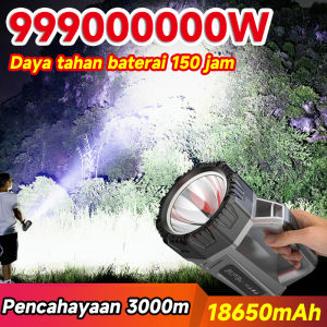 Hanya di luar ruangan senter led super terang Jarak Jauh Anti Air senter super terang Senter LED 90000 Lumens Dilengkapi dengan baterai 18650 mAh
