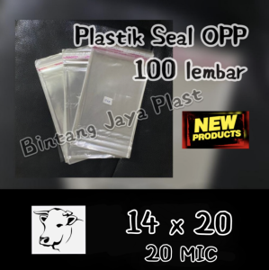 Plastik OPP Seal Atas 14 x 20 cm ~ 20 MIC ~ 100 Pcs