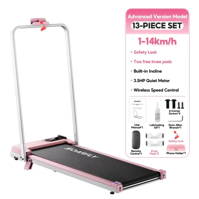 SOARFLY 14KM Incline Walking Treadmill With Safety Lock Walking Pad Indoor Running Walking Pad Foldable with Handrail Walking Machine Ultra-Thin threadmill Jogging Home Exercise Fitness Walking Pad equipment