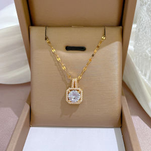 TRENDY KALUNG TITANIUM KOTAK SEMI DIAMOND PERHIASAN ANTI KARAT&ANTI LUNTUR || Bandar Titanium ACC