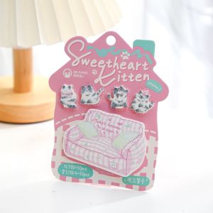 *AUG DEALS* INS Fluffy Meow House Cute Kitten Cat Sticky Notes Set Index Memo Tabs Journal Decorations Student School Office