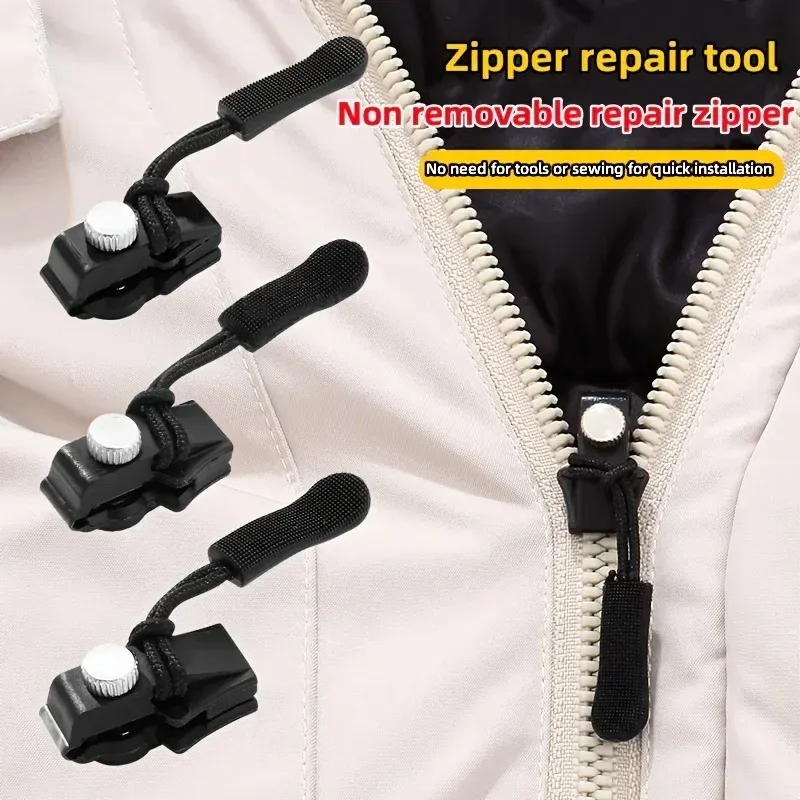 10PCS Removable Zipper Puller Metal Zipper Pull Ring Replacement Universal  Clothes Jacket Suitcase Zipper Puller DIY Sewing Travel Bag Suitcase Zipper 