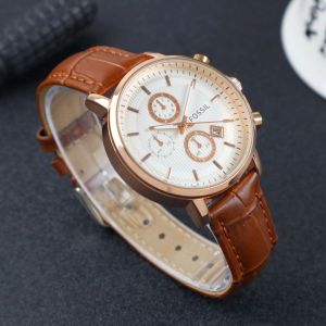 Box Exclusive Jam Tangan FOS Bulat Lingkar VA-975NA / Jam Tangan Fashion Wanita Tali Kulit Diameter 38 cm
