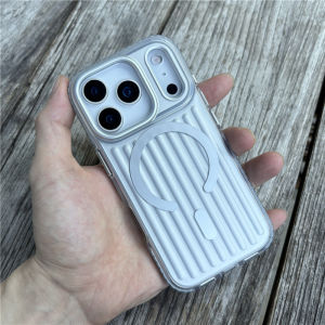 Matte Plating Corrugated For Magsafe c Wireless Charge Case for iPhone 17 Pro Max 17Pro 17 16Pro Max Shockproof Cover