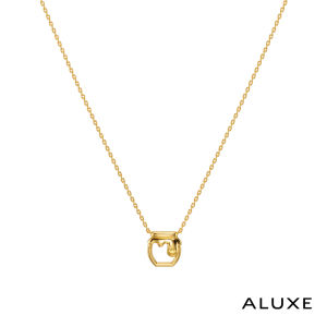 ALUXE Citrine 10K Gold Diamond Necklace Honey Pot Design Disney Winnie the Pooh Series NNDW003