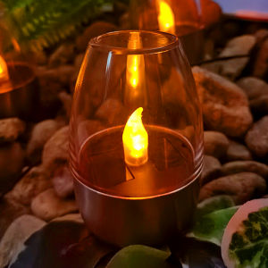 Solar Lights Outdoor Garden LED Candle Light Lawn Deck Night Light for Garden Courtyard Balcony Holidays Lighting