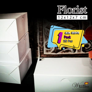 Kotak Kue 12x12x7 FLORIST Motif  / Dus Murah / Kotak Snack / Dus Roti / Kue Basah / Jajanan Pasar / Dus Martabak Manis+ Telur/Dus Ayam Goreng+Bakar / Kue Lumpur / Risoles / Lumpia