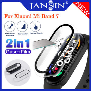 2in1 Case + Glass Film for Xiaomi Mi Band 9 Full Coverage Protective Cover Miband 9 band9 NFC Tempered Glass Screen Protector Mi Band 8 7 Hard PC Bumper Overall Protective Case