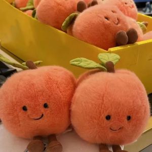 Hot 14cm Fruits Peach With Legs Kawaii Doll With Legs Smiling Face Fruit Figured Cosplay Cushion Sofa Decor Kids Birthday Gift