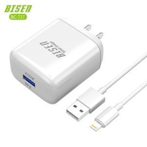 BISEN  BC-717 15W Wall Charger w/ Multi Protection & 1 Meter Cable For Micro/ Type-C / iPh