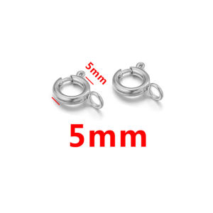 5pcs 304 Stainless Steel Spring Ring Clasps Golden Stainless Steel Gold Round Claw Spring Clasps Hooks For Bracelet Necklace Connectors DIY Jewelry Making Supplies