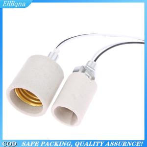 [COD] E14 E27 Ceramic Screw Lamp Holder LED Light Heat Resistant Adapter Home Use Round Socket For Bulb Base With Cable