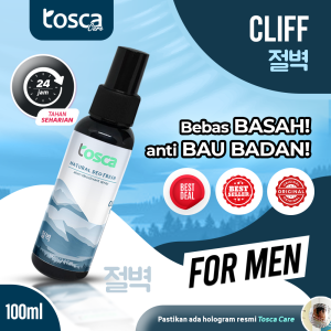 TOSCA Natural Deodorant Spray 100ml Aroma Cliff Wangi deodorant tawas alami