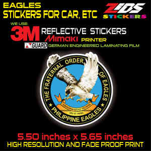 fraternal order of eagles logo 3m reflective printed laminated sticker for cars motorcyle etc.