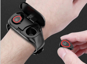 ZUZG Smart Watch Bluetooth Headset Wireless Earphones Heart Rate Blood Pressure Monitoring Bracelet Pedometer Sleep Monitoring Band Waterproof Fitness Tracker Sport Wristband