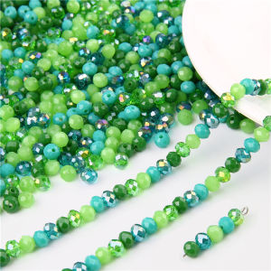100pcs 6x4mm Mixed Color Series Round Shape Glass Crystal Wheel Beads for Necklace Bracelet Fashion Jewellery DIY Accessories
