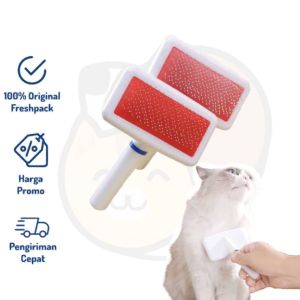 Sisir Sikat Slicker Bulu Kucing Anjing Pet Brush Pet Grooming Brush Sisir Grooming Perawatan Peliharaan