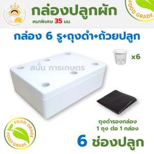 (ส่งด่วน) กล่องปลูกผัก กล่องโฟมปลูกผัก ไฮโดรโปนิกส์ กล่องใหม่ มือ 1 พร้อมเจาะรู ขนาดบรรจุน้ำ 24 ลิตร