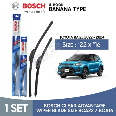 Bosch Clear Advantage Banana Type Wiper Blade Toyota Raize 2022 - 2024 BCA22 BCA16 1 Set