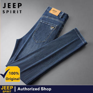 Jeep Spirit Casual Jeans Mens Autumn Loose Straight Sleeve Mens Elastic Business Mens Pants