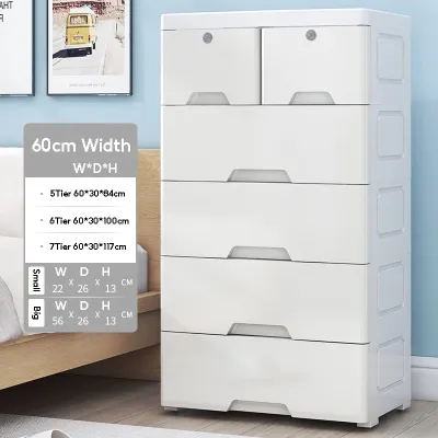 Drawer Cabinet Plastic Children Clothes Cabinet/Storage Cabinet With Lock/Plastic Cabinet /Plastic Drawer Storage 3/4/5/6/7 Tier Drawer Baju/Wardrobe 衣櫃/抽屜櫃
