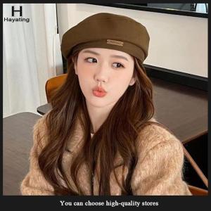 Hayating Cotton Women Berets Winter Hats Vintage French Plaid Top Cap Painter Hat Autumn Winter Street Octagonal Beret Caps