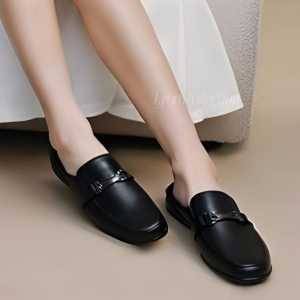 Lyora  Via - Sepatu Bustong Wanita Kulit Kasual Formal Nyaman dipakai anti Slip 36-40