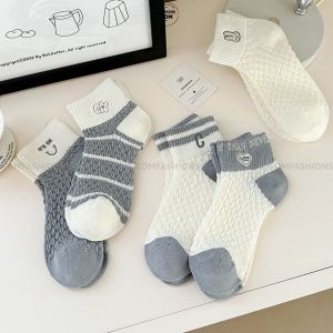 Set 5 đôi vớ nữ cổ ngắn cute chất liệu cotton cao cấp tất cổ ngắn dễ thương hút ẩm thoáng khí khử mùi êm chân - D16-A097