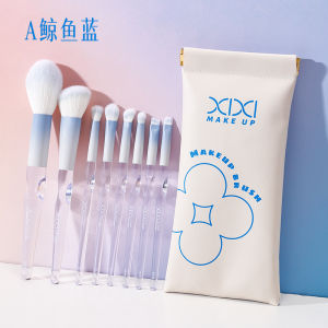 XIXI New Glazed 8Pcs Makeup Brush Set | Soft Fluffy Eyeshadow Blending Brushes | Portable Travel Kit for Girls & Beginners