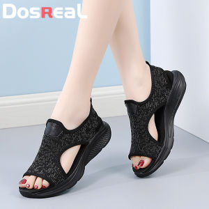 DOSREAL Thick-Sole Muffin Bottom Casual Sandals For Women New Korean Womens Summer Flat Sandals Slippers for Women Outdoor Slipper Beach Sandal