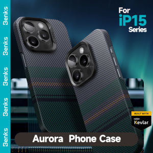 Benks Aurora ArmorAir เคสที่สร้างด้วย Kevlar®สำหรับ iPhone 15 Pro Max เคสป้องกันแบบบางเฉียบมีสไตล์เข้ากันได้กับ MagSafe