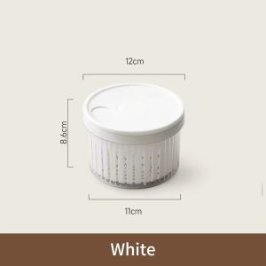 Food-grade Food Storage Container for Scallions Ginger Garlic Airtight Container for Draining Storing Kitchen Refrigerator Small Round Fruit Storage Bowl