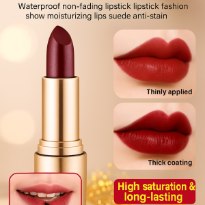 Black luxury velvet nonstick cup waterproof lipstick natural white easy color matte matte lipstick Non-Stick Lipstick Matte Glossy Lip Tint Waterproof Moisturizing Lip Color Lip Glaze