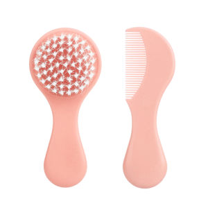 2Pcs/set Baby Hair Brush Comb Set: Soft-Bristle Brush & Safety Bathing Hair Scalps Comb