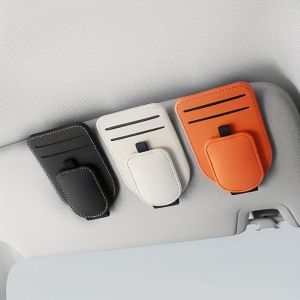 CHICSTOP Creative ic Car Eyeglass Clips PU Leather ic Clip Car Sunglasses Holder Universal Portable Car Sun Visor Glasses Holder Car Interior